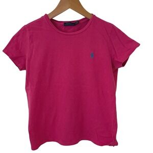Polo Ralph Lauren pink‎ embroidered logo t-shirt women's medium